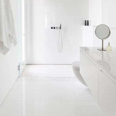 Chapas de piso de porcelana puro branco 800x800 mm para banheiros e paredes interiores