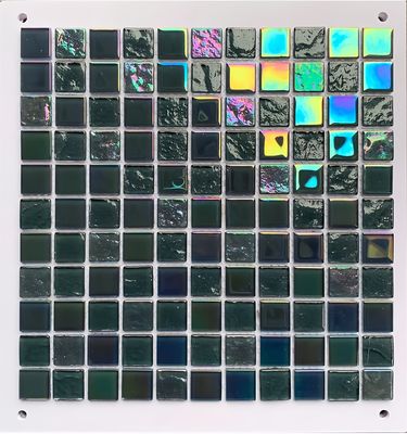 Piscina mosaico azulejos Espanha Faixa de vidro iridiscente azulejos de flor padrão de vidro 306x306MM