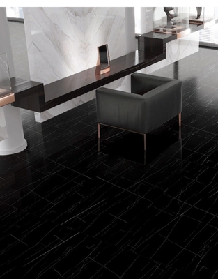Piso de apartamento azulejos de porcelana de mármore preto com design de hexágono ferrugem em tamanho 30x30