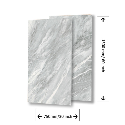 750x1000 mm Chapas de pedra de porcelana de mármore branco vidrado polido para banheiro comercial