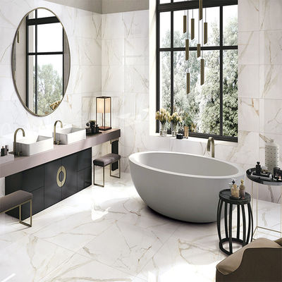 Chapas de chão Vila Porcelana Branca Galáxia Quartz Chapas Beige Banheiro Mármore Granito