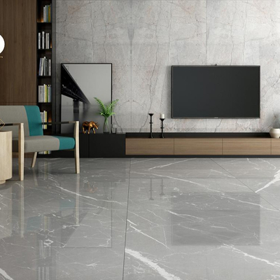 Chapas de vidro de cor cinzenta de mármore de banheiro Chapa de chão de cerâmica 1200x2400 Grande formato