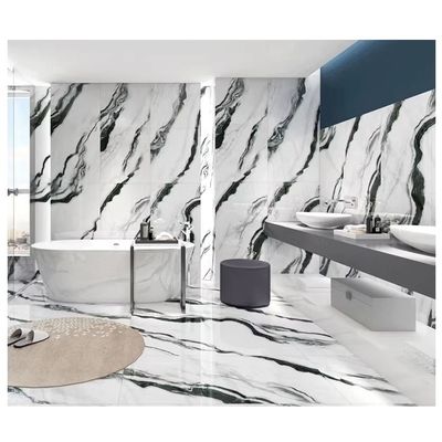 Floresta Negra Marmore Look azulejos cerâmicos 60x120 em preto e branco para decoração de casa