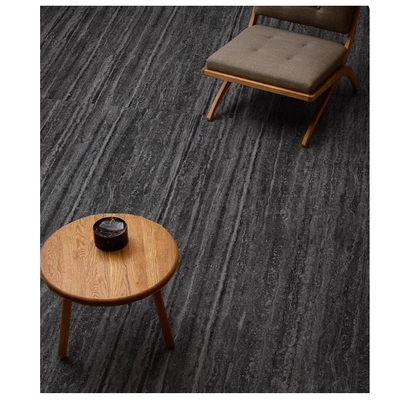 Travertino preto 600 x 1200 Chapas de piso de mármore de porcelana para espaços interiores e exteriores