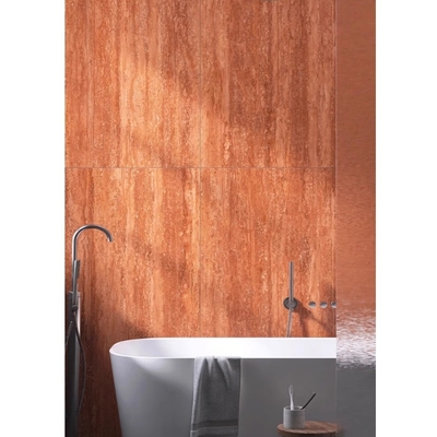 Chapas de travertino vermelho polido natural para piso interior 60*120 Ocasião ao ar livre