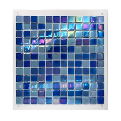 Piscina azulejos de mosaico de vidro em design de onda azul do mar para material de construção de hotéis
