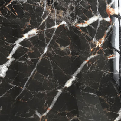 Chapas de piso de porcelana polida de vidro brilhante preto 600x600 para material de construção