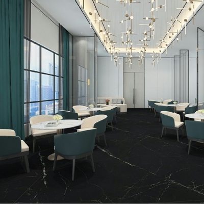 1200x2400mm Super Black Slate Gold Mat Finish Large Format White Vein Porcelana Tiles