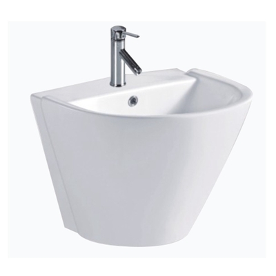 Banheira de lavagem de mão de pedestal de cerâmica branca com design decorativo tradicional no Paquistão