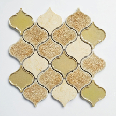 Foshan Amarelo Cor Gelo Fenda Cozinha Mosaico Backsplash Telha de cerâmica para telhas de parede