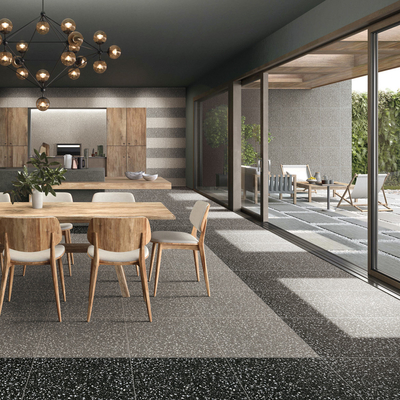 30x30 Terrazzo preto e branco Cimento azulejos de piso coloridos para pavimentação azulejos vitrificados