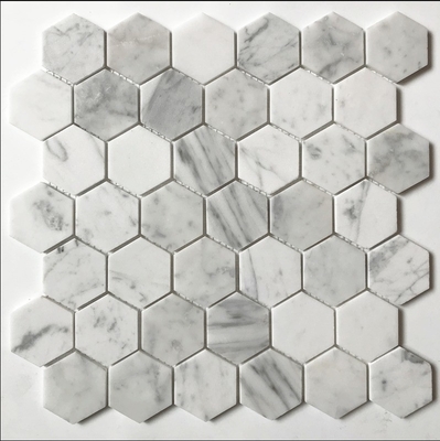 Hexágono Branco Calacatta Mármore Carrara mosaico azulejos Bairro sofisticado fundo