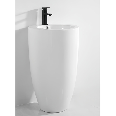 Produtos sanitários de cerâmica de peça única Pedestal Bacia redonda com vantagens de limpeza