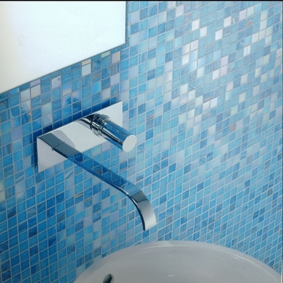 Marroquino estilo quadrado mosaico de vidro iridiscente telha para cozinha e banheiro 4 mm de espessura