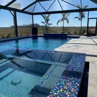 Piscinas de vidro de cristal de estilo moderno para material de construção em cor azul-verde