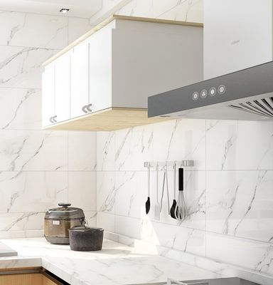 300x600 azulejos de pedra cerâmica de parede interior vitrificado para cozinha moderna de café branco