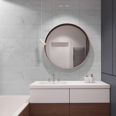 600x600mm Nano porcelana branca azulejos de parede de cozinha azulejos de cerâmica com borda artística