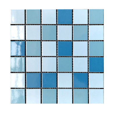 Piscinas Foshan 3D azulejos azuis de vidro cerâmica para antiderrapante 306x306MM