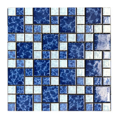 Impressionantes azulejos de vidro de onda azul para piscina mosaico mosaico azulejos cerâmicos / granito