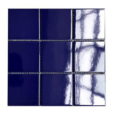Mosaico cerâmico azul polido para piscina antiderrapante e de venda acessível