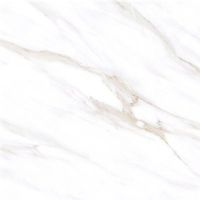 600x600mm Calacatta azulejos de porcelana branca com bordas de azulejos de superfície brilhante