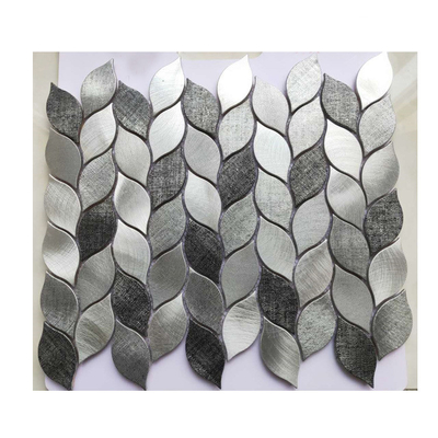 Mosaico de metal em forma de folha para decoração de parede interior