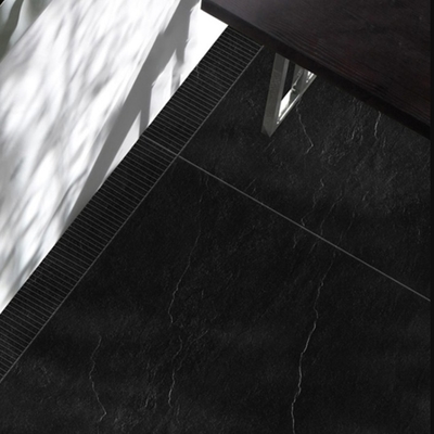 Chapa de cerâmica de ardósia preta e rústica de corpo inteiro para chapa exterior R10 600*600