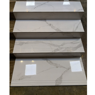 600*1200 Villa Piso Marmorado Branco Escalinha de Bullnose Com Chapa de Cerâmica Antiderrapante