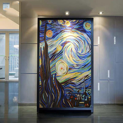 Decoração de parede Cinza Van Gogh Céu estrelado gelo jade cristal mosaico corte pintura quebra-cabeça