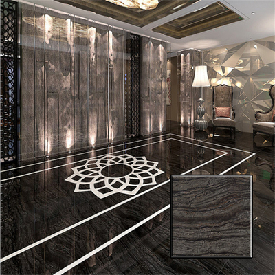 Antibacterial Super preto 600x600mm Polido azulejo de solo de cerâmica para banheiro moderno