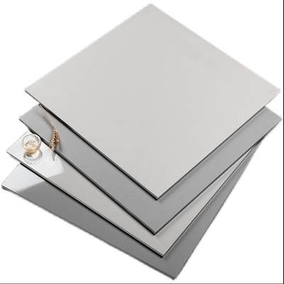 Chapas de porcelana de cor cinza 60x60 de alto brilho para parede e piso de interiores modernos