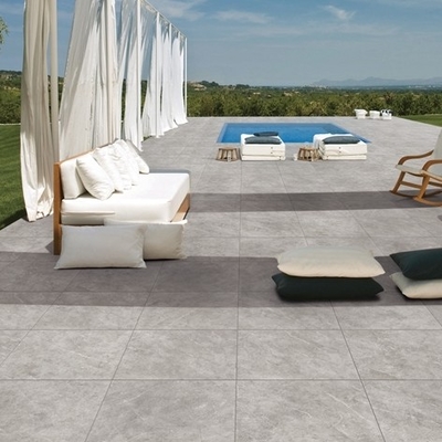 Chapas de porcelana cinza leve antiderrapante 200 mm x 200 mm Chapas de piso homogéneas para exteriores