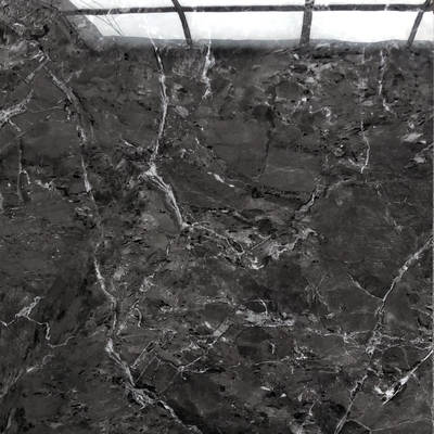 Porcelanato azulejos de porcelana polida de mármore preto super brilhante com veias brancas 60*60