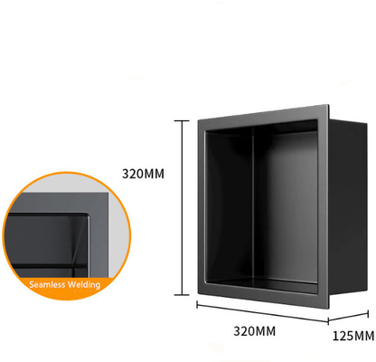 Nicho de chuveiro de aço inoxidável em preto fosco para um design de banheiro elegante e funcional