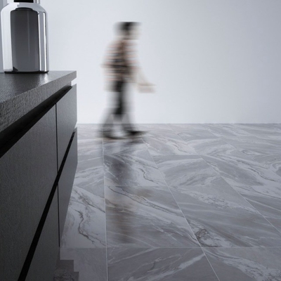 Parede interior ocasião porcelana polida azulejos de piso de mármore cinza 60x120 estilo moderno